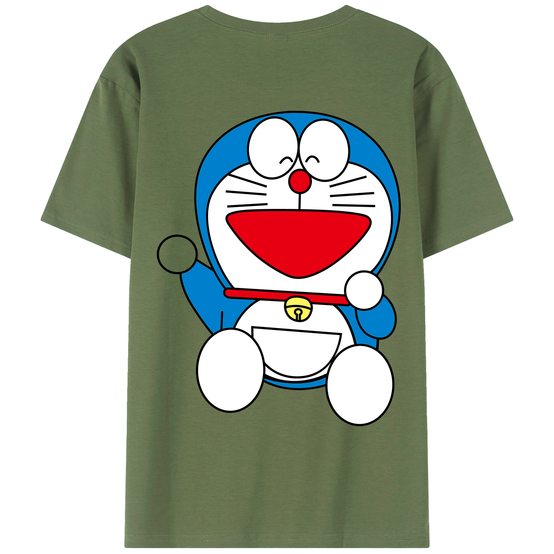（画像用） ドラえもん Doraemon 綿100％ メンズ半袖Tシャツ（バックプリント） 通気性